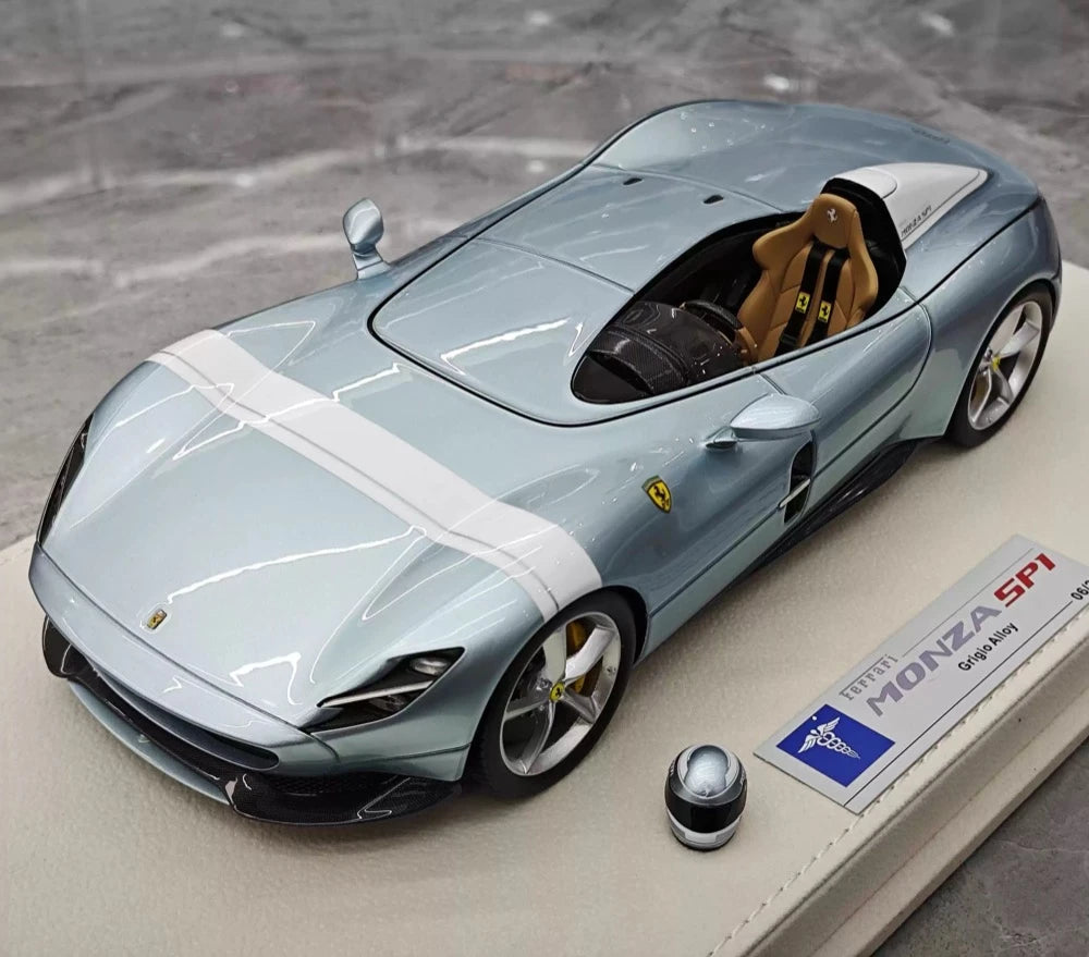 [Hermes Collection] 1:18 Ferrari 2019 Monza SP1 Ice Blue Model Car Resin