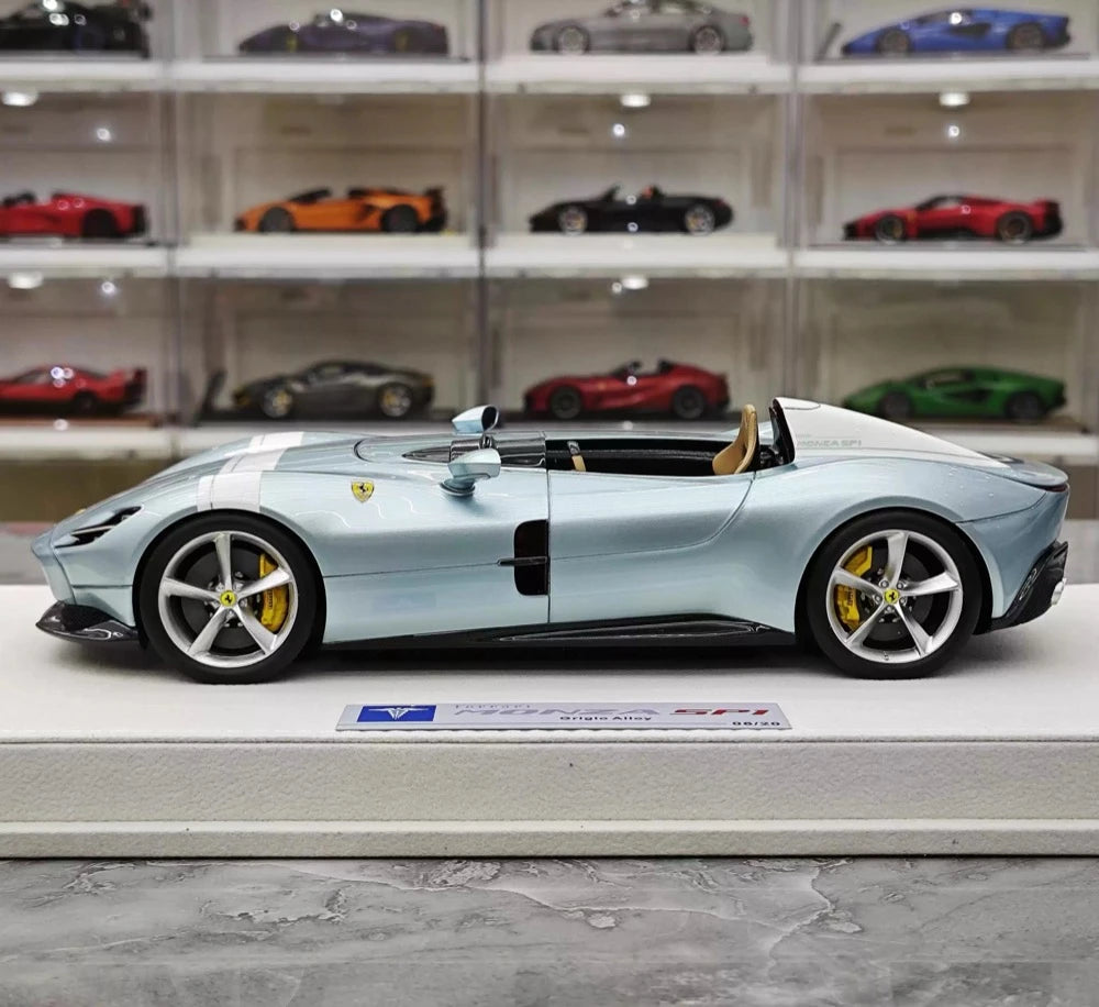 [Hermes Collection] 1:18 Ferrari 2019 Monza SP1 Ice Blue Model Car Resin