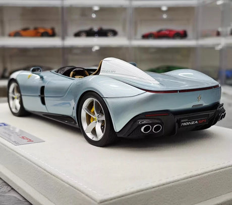 [Hermes Collection] 1:18 Ferrari 2019 Monza SP1 Ice sininen pienoismalli Hartsi