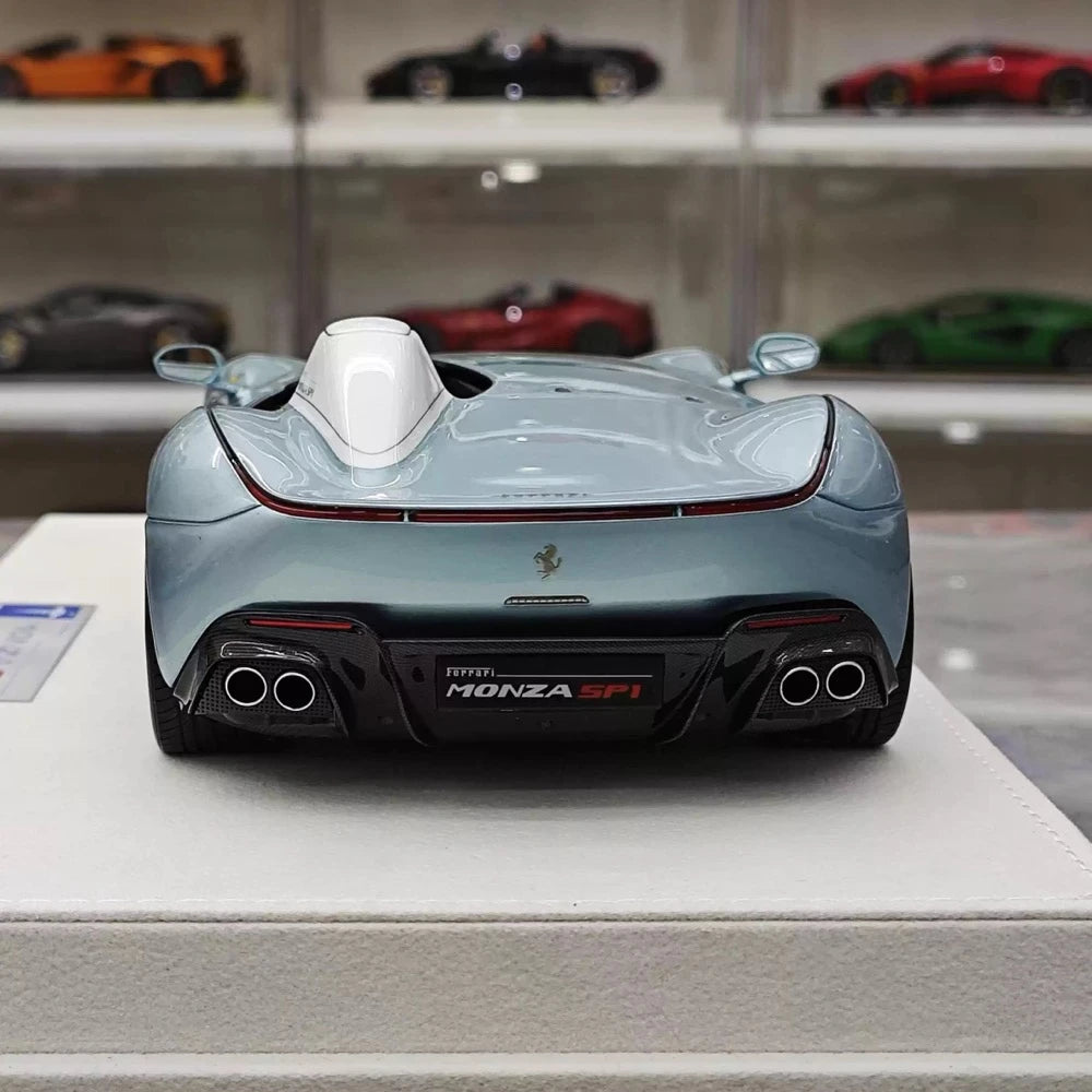 [Hermes Collection] 1:18 Ferrari 2019 Monza SP1 Ice Blue Model Car Resin