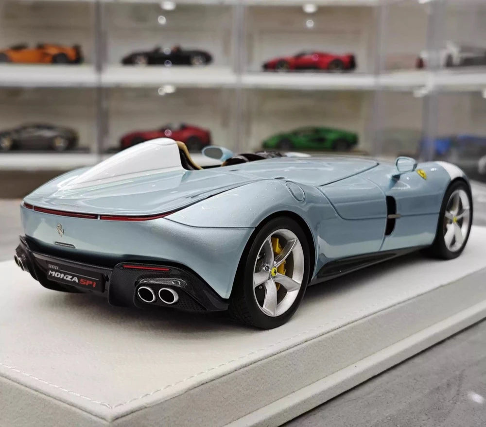 [Hermes Collection] 1:18 Ferrari 2019 Monza SP1 Ice Blue Model Car Resin