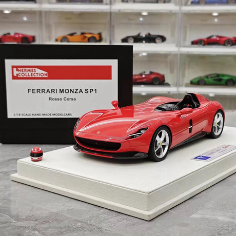 [Hermes Collection] 1:18 Ferrari 2019 Monza SP1 punainen pienoismalli Hartsi