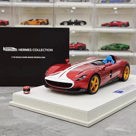 [Hermes Collection] 1:18 Ferrari 2019 Monza SP1 punainen valkoinen pienoismalli Hartsi