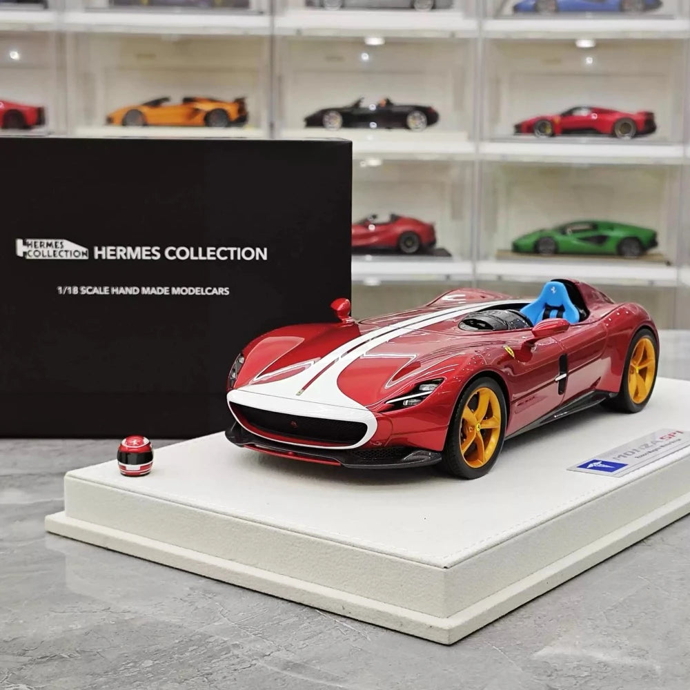 [Hermes Collection] 1:18 Ferrari 2019 Monza SP1 Red White Model Car Resin