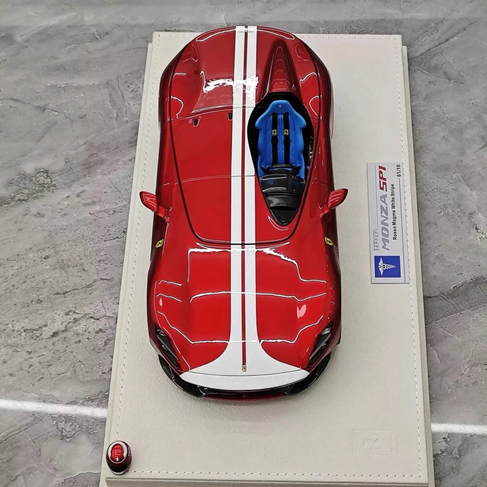 [Hermes Collection] 1:18 Ferrari 2019 Monza SP1 Red White Model Car Resin