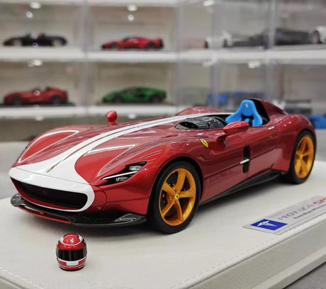 [Hermes Collection] 1:18 Ferrari 2019 Monza SP1 punainen valkoinen pienoismalli Hartsi
