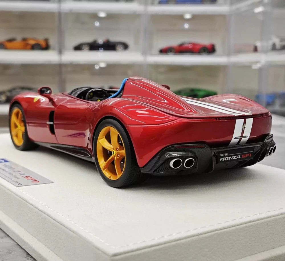 [Hermes Collection] 1:18 Ferrari 2019 Monza SP1 レッド ホワイト モデルカー レジン