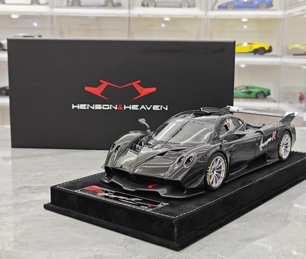 [Henson & Heaven] 1:18 Pagani 2021 Huayra R Black Model Car Resin