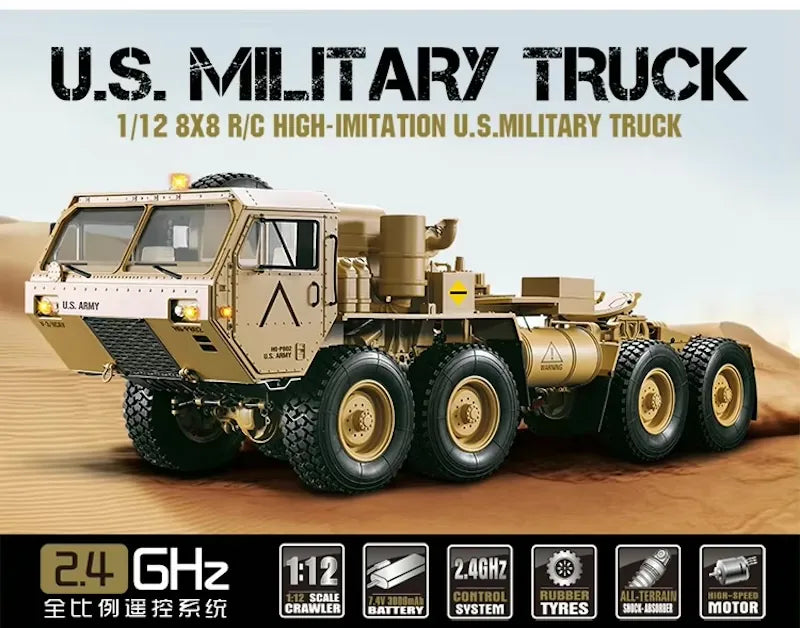 1:12 Scale High-Imitation U.S. Military Truck 8x8 RC Car RC Car