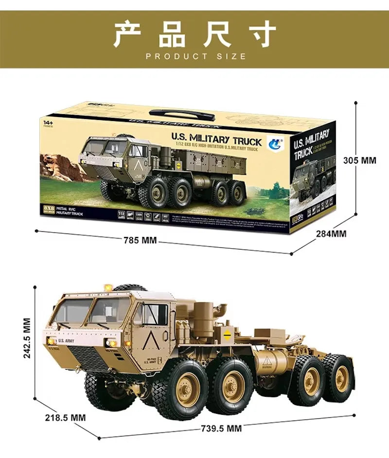 1:12 Maßstab High-Imitation U.S. Military Truck 8x8 RC Car RC Car