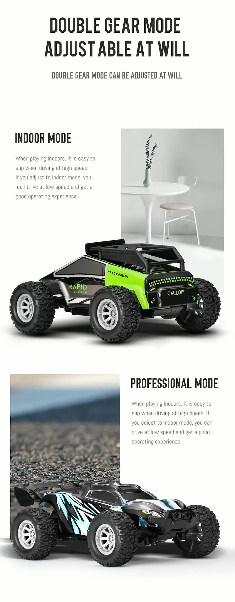 1:32 Scale High-Speed RC Off-Road Car - Dual-Channel Mini Rock Crawler RC Car
