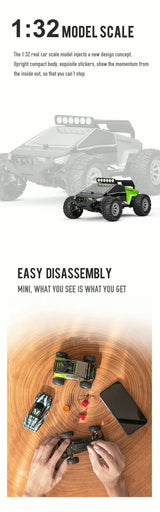 1:32 Scale High-Speed RC Off-Road Car - Dual-Channel Mini Rock Crawler RC Car