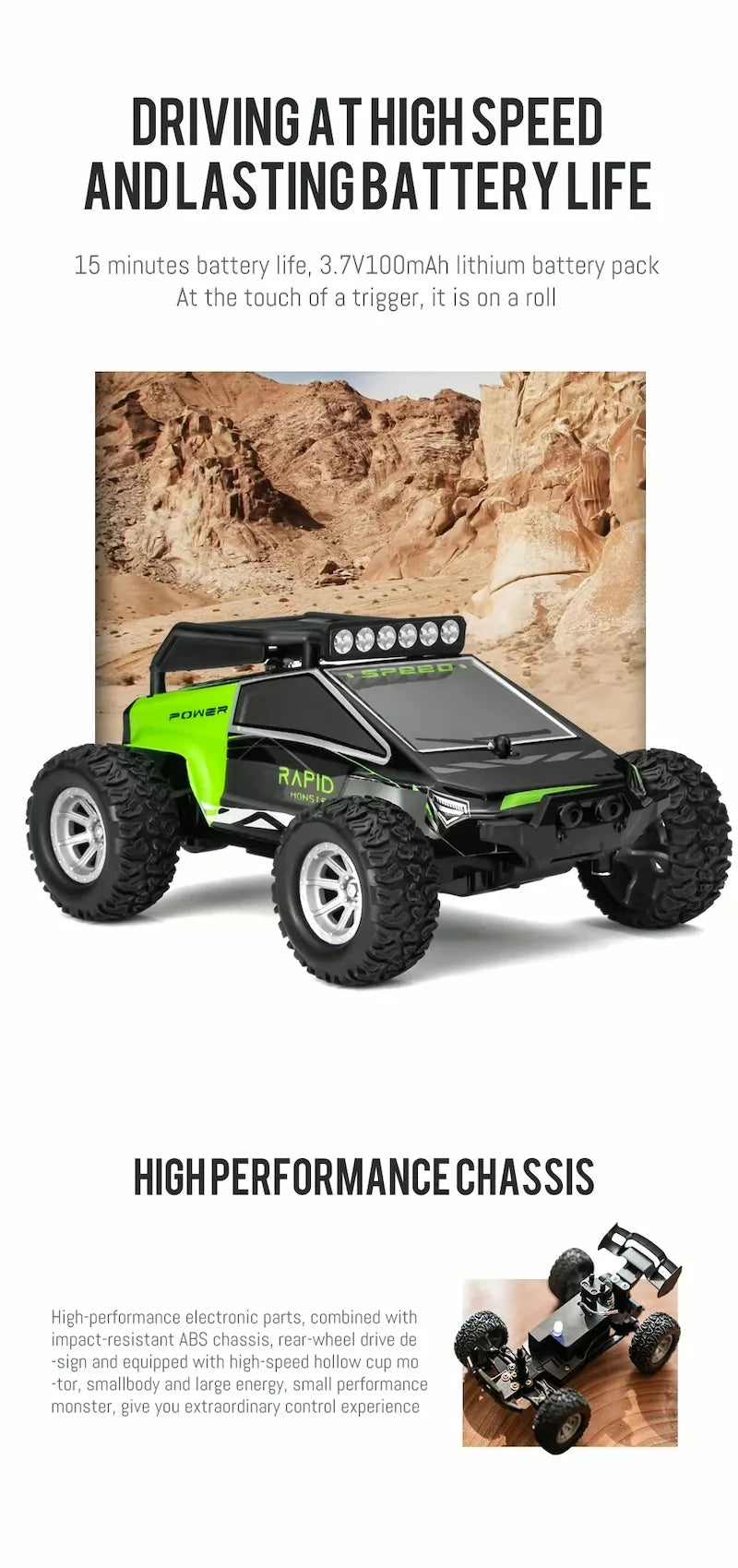 1:32 Scale High-Speed RC Off-Road Car - Dual-Channel Mini Rock Crawler RC Car