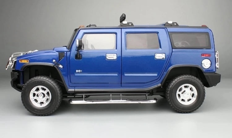 [Highway61] 1:18 Hummer 2002 H2 Blue Model Car Die-Cast