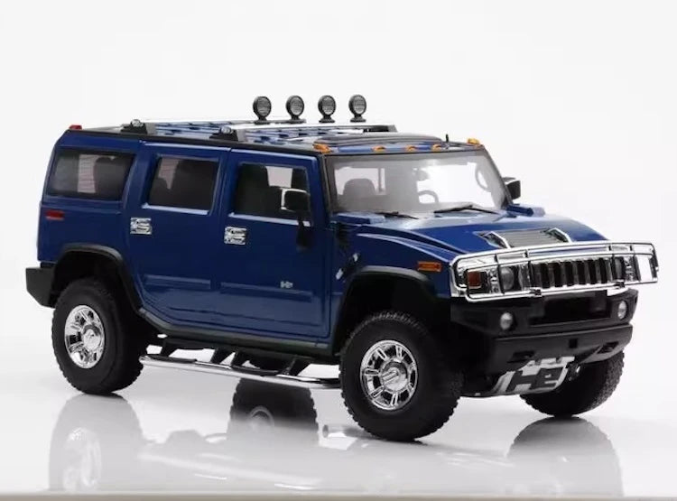 [Highway61] 1:18 Hummer 2002 H2 Blue Model Car Die-Cast