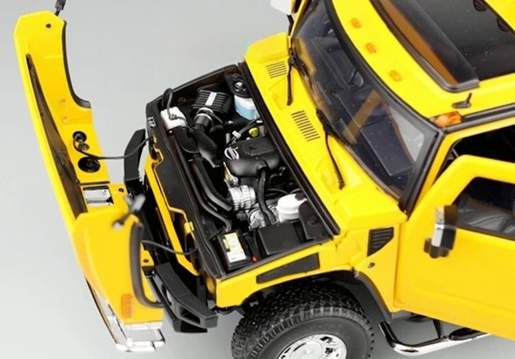 [Highway61] 1:18 Hummer 2002 H2 giallo modellino di auto Die-Cast