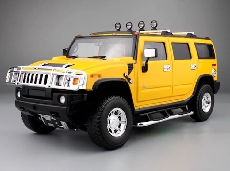 [Highway61] 1:18 Hummer 2002 H2 Yellow Model Car Die-Cast