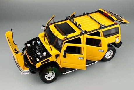 [Highway61] 1:18 Hummer 2002 H2 Yellow Model Car Die-Cast