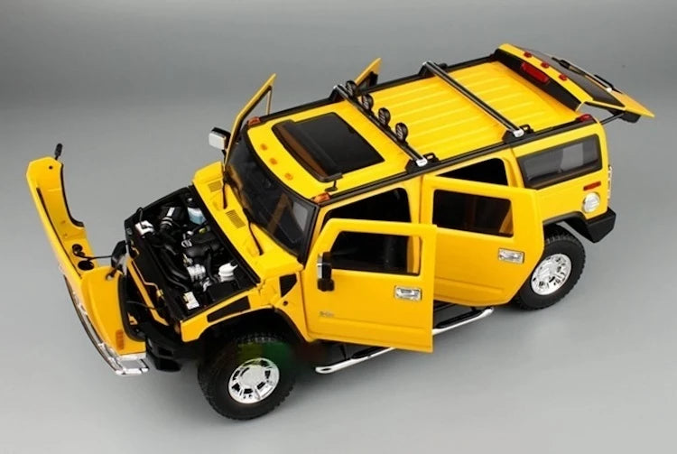[Highway61] 1:18 Hummer 2002 H2 giallo modellino di auto Die-Cast