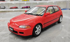 1:18 Honda 1991 Civic EG6 SiR Red Die Cast Model Car