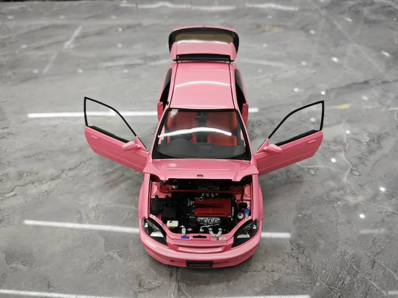 1:18 Honda 1997 Civic Type R EK9 Pink Die Cast Model Car
