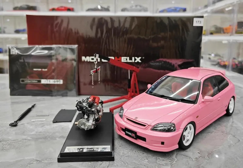 1:18 Honda 1997 Civic Type R EK9 Pink Die Cast Model Car