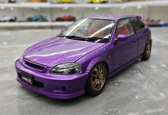 1:18 Honda 1997 Civic Type R EK9 Purple Die Cast Model Car