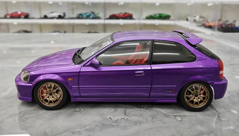 1:18 Honda 1997 Civic Type R EK9 Purple Die Cast Model Car