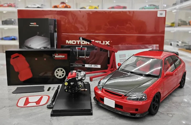 1:18 Honda 1997 Civic Type R EK9 Red/Black Die Cast Model Car