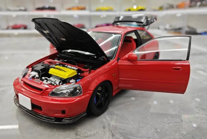 1:18 Honda 1997 Civic Type R EK9 Red/Black Die Cast Model Car