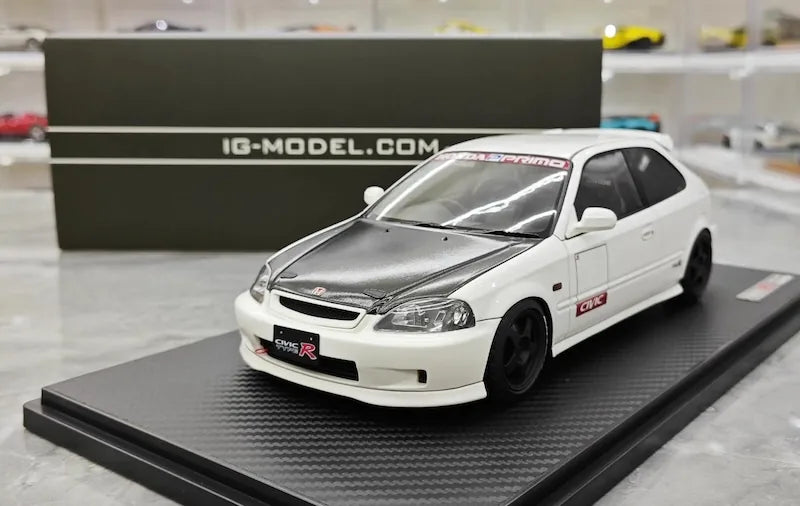1:18 Honda 1997 Civic Type R EK9 White/Black Die Cast Model Car