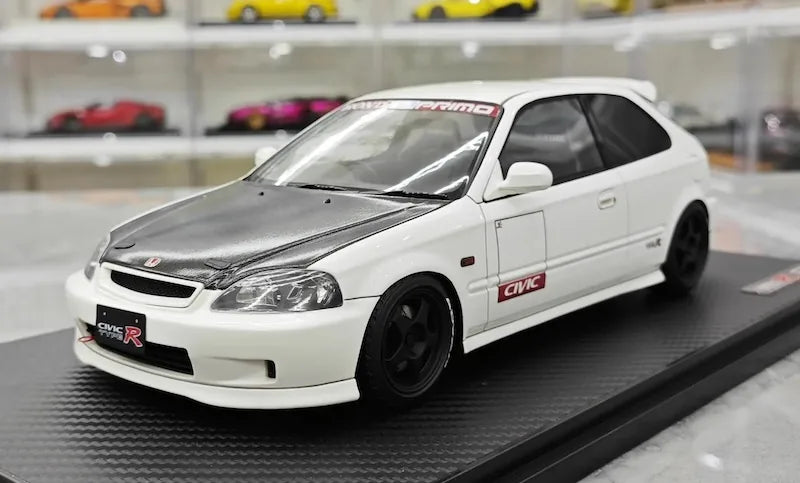 1:18 Honda 1997 Civic Type R EK9 White/Black Die Cast Model Car