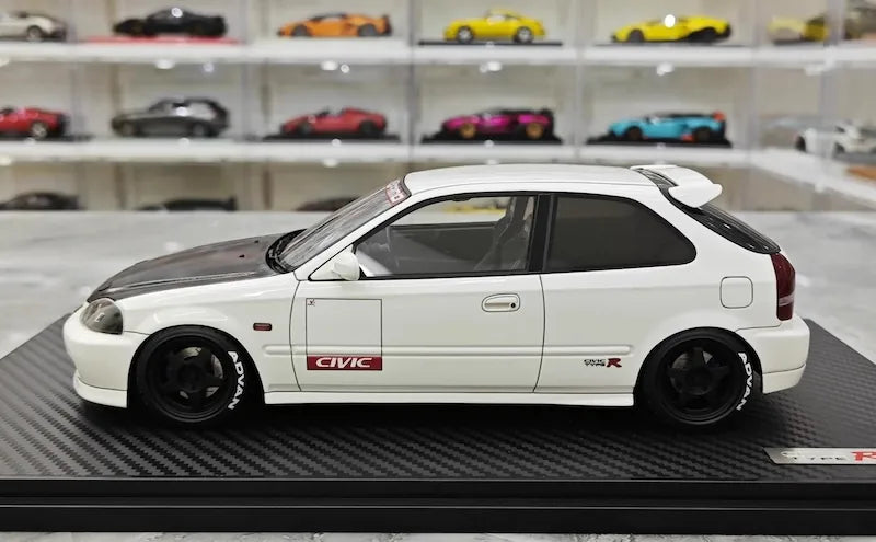 1:18 Honda 1997 Civic Type R EK9 White/Black Die Cast Model Car