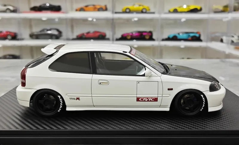 1:18 Honda 1997 Civic Type R EK9 White/Black Die Cast Model Car
