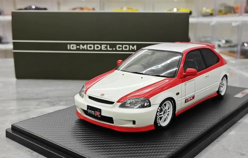 1:18 Honda 1997 Civic Type R EK9 White/Red Die Cast Model Car