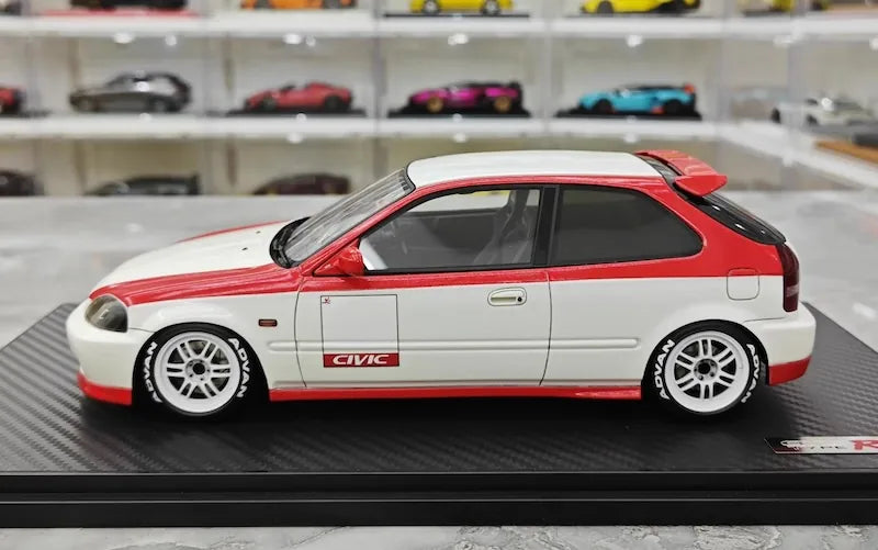 1:18 Honda 1997 Civic Type R EK9 White/Red Die Cast Model Car