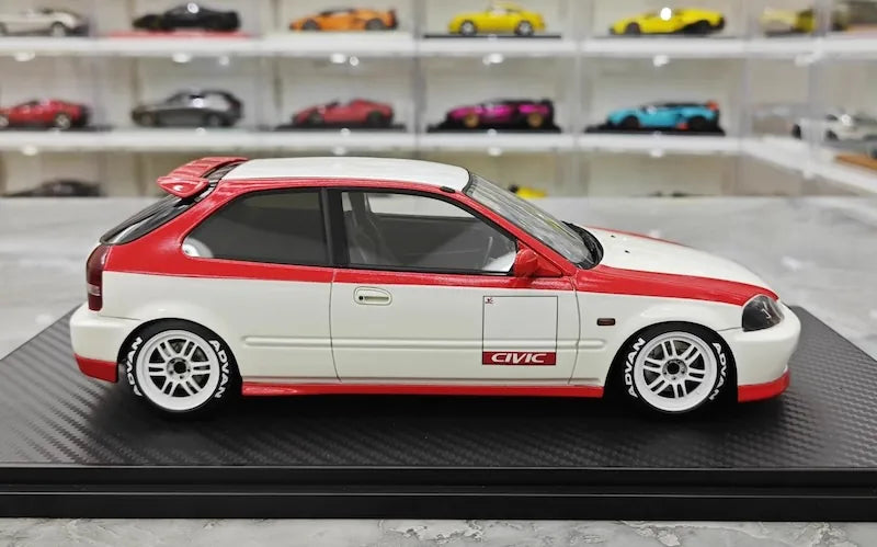 1:18 Honda 1997 Civic Type R EK9 White/Red Die Cast Model Car