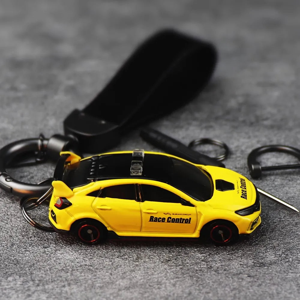 Honda Civic Type R Yellow Keychain 1:64 Model Car Keychain