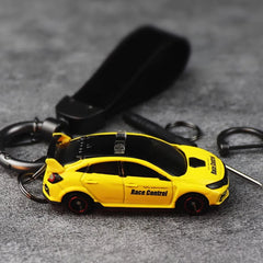 Honda Civic Type R Yellow Keychain 1:64 Model Car Keychain