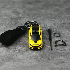Honda Civic Type R Yellow Keychain 1:64 Model Car Keychain