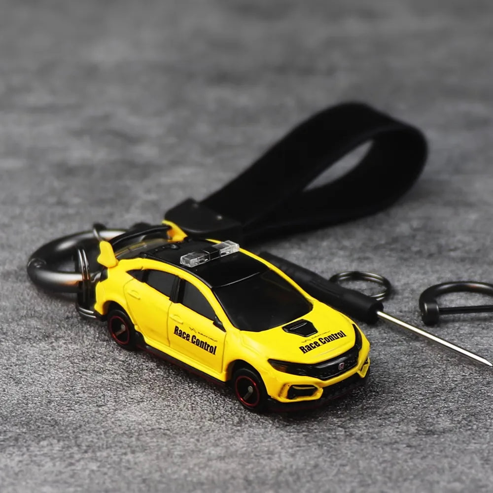 Honda Civic Type R Yellow Keychain 1:64 Model Car Keychain