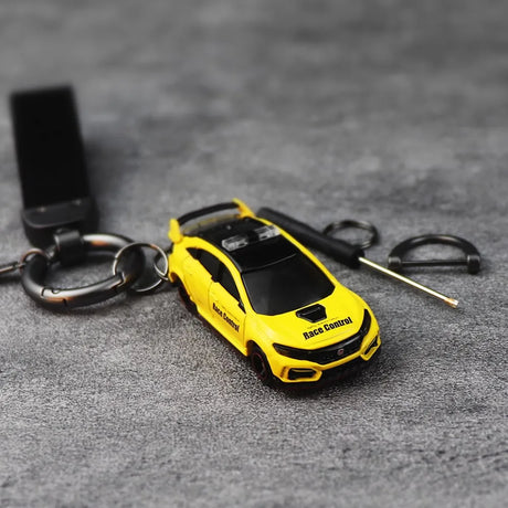 Honda Civic Type R Yellow Keychain 1:64 Model Car Keychain