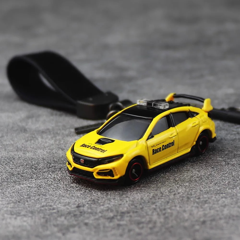 Honda Civic Type R Yellow Keychain 1:64 Model Car Keychain