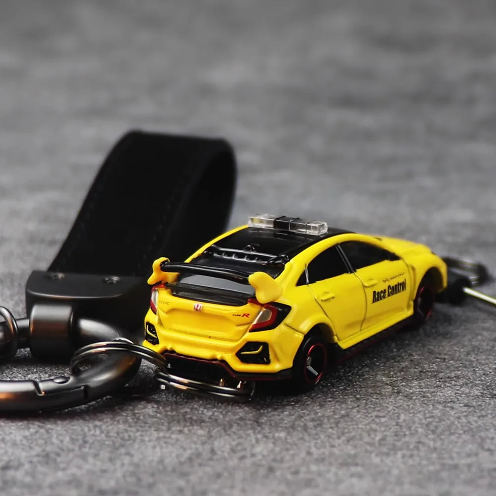 Honda Civic Type R Yellow Keychain 1:64 Model Car Keychain
