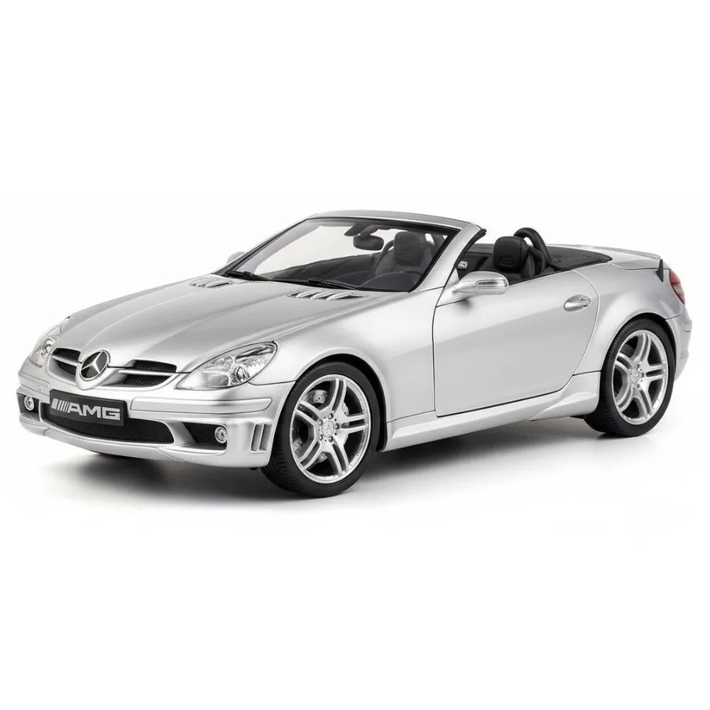 [Hot Works] 1:18 Mercedes-Benz 2004 SLK55 AMG Silver Model Car Die-Cast