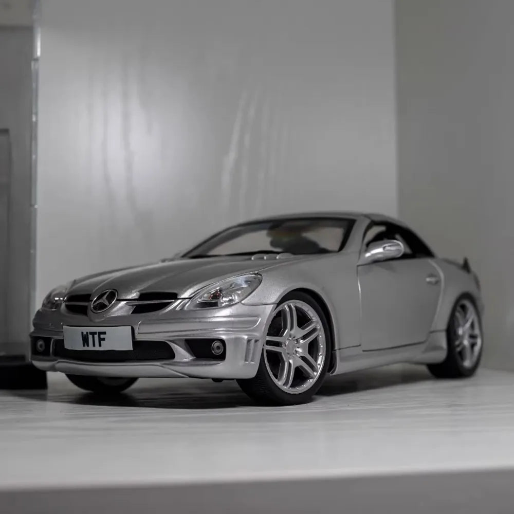 [Hot Works] 1:18 Mercedes-Benz 2004 SLK55 AMG Silver Model Car Die-Cast