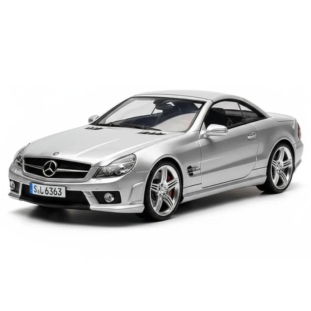 [Hot Works] 1:18 Mercedes-Benz 2008 SL63 AMG R230 Silver Model Car Die-Cast