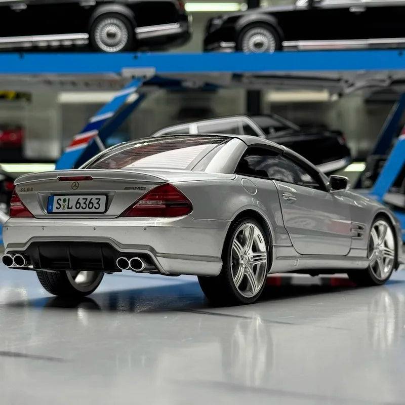 [Hot Works] 1:18 Mercedes-Benz 2008 SL63 AMG R230 argent voiture miniature Die-Cast