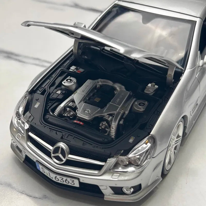 [Hot Works] 1:18 Mercedes-Benz 2008 SL63 AMG R230 argent voiture miniature Die-Cast