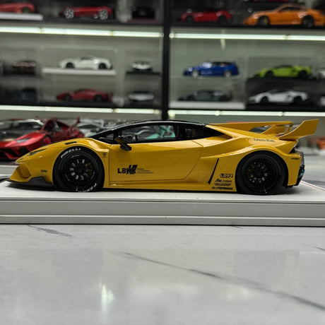 IVY Lamborghini 2014 Huracan LP610-4 LB-Works Yellow 1:18 – Sammelobjekt-Harz-Modellharz